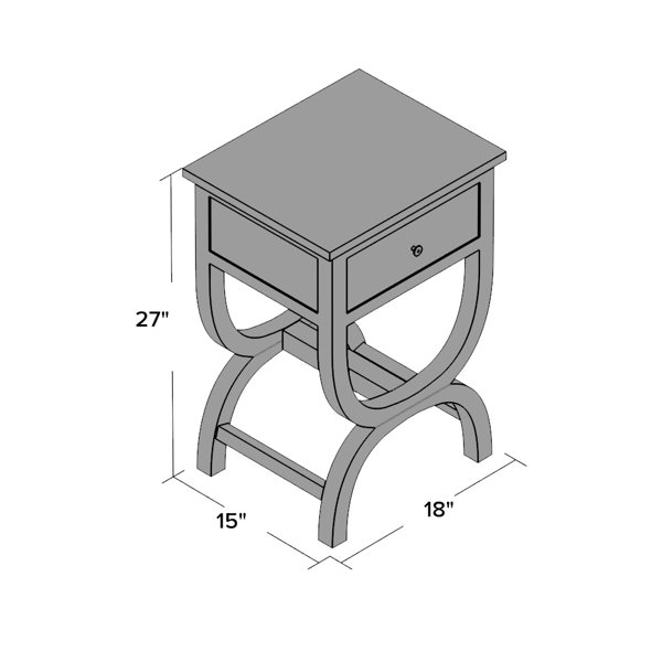 Birch Lane™ Rabun 26.8'' Tall Solid Wood Trestle End Table with Storage